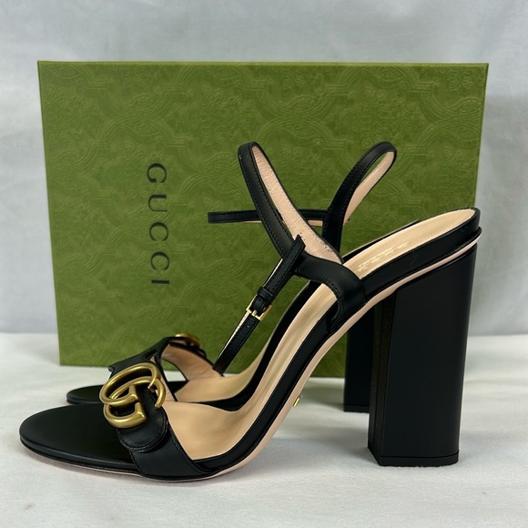GUCCI
Marmont Leather GG Block-Heel Sandals